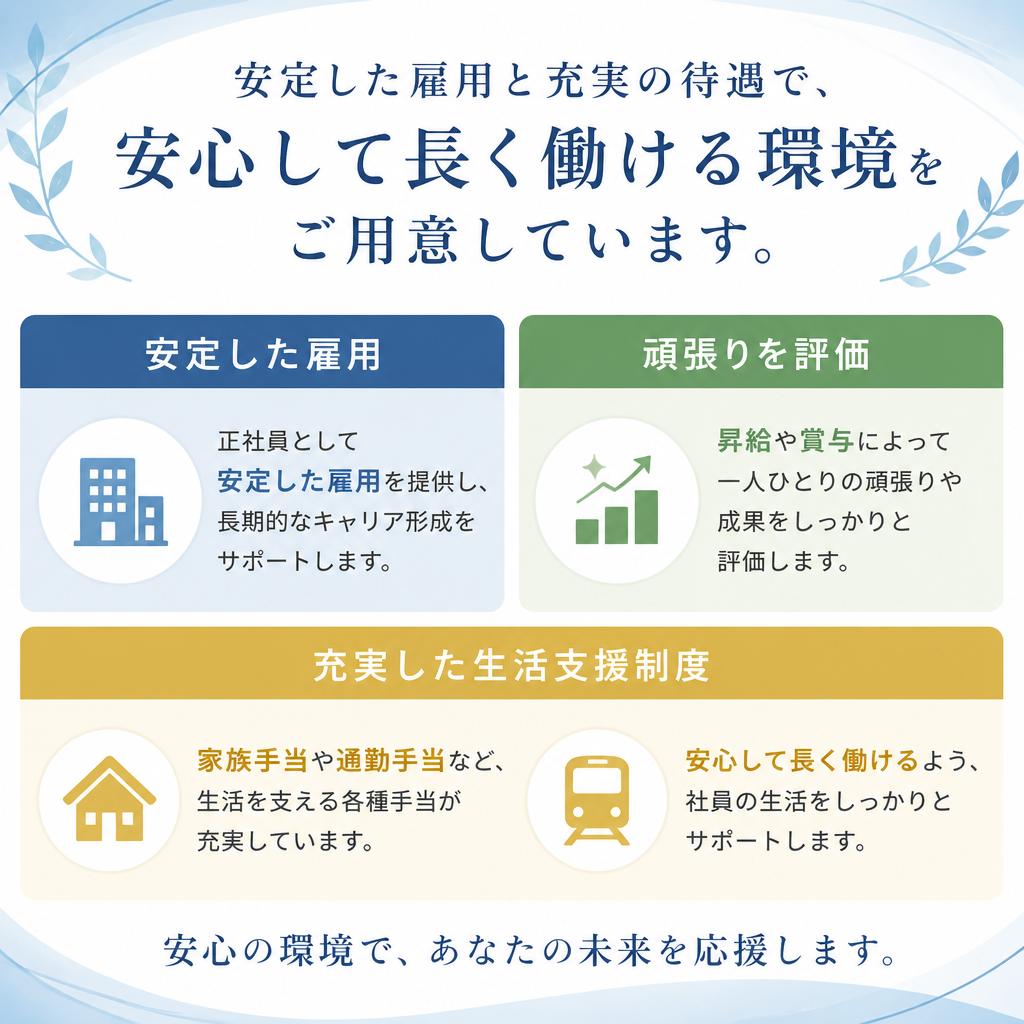 充実した待遇と働きやすい職場